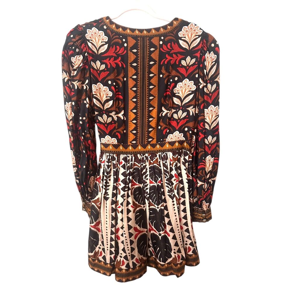 FARM RIO Tapestry Garden V Neck Wrap Mini Dress Medium - Picture 5 of 6